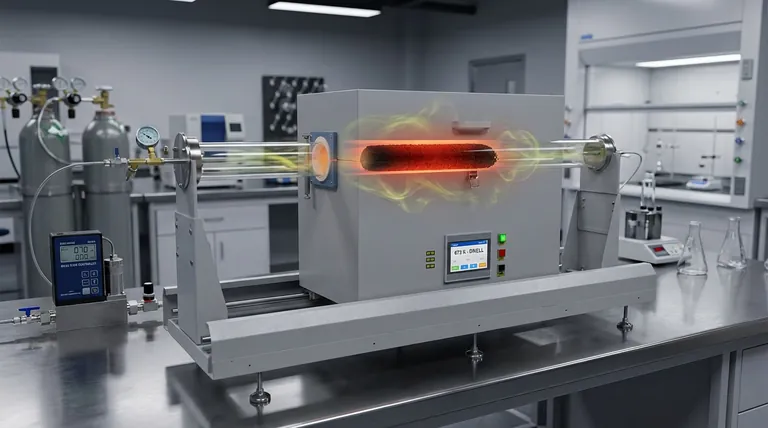 高温石英管炉在掺杂碳载体的精确合成中起到什么作用?