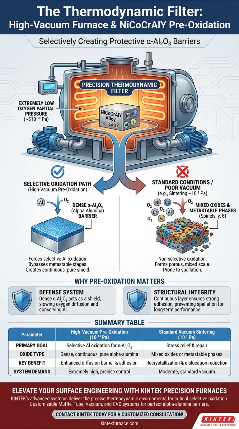 高真空或低氧炉在 NiCoCrAlY 预氧化中扮演什么角色？掌握选择性氧化控制 图解指南