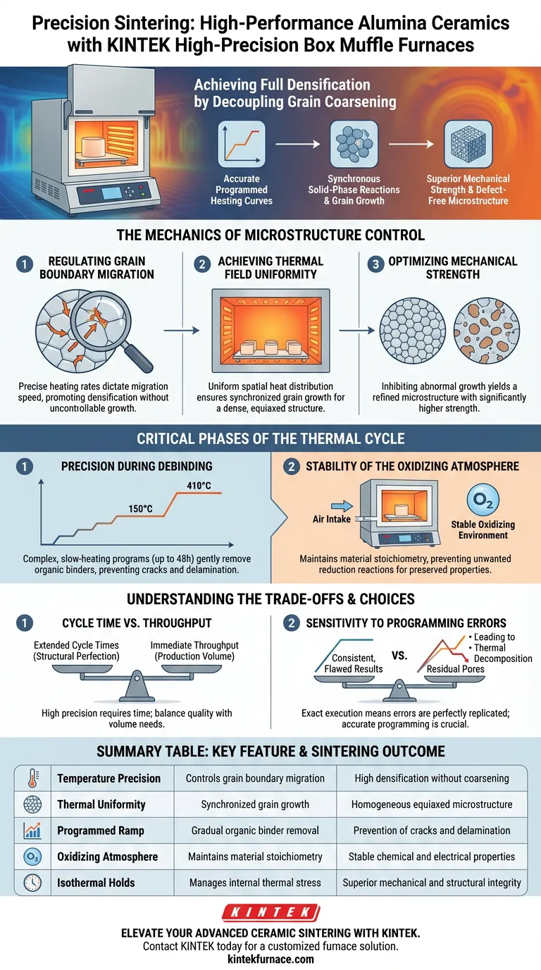 高精度箱式马弗炉如何确保氧化铝陶瓷的性能？掌握烧结控制 图解指南