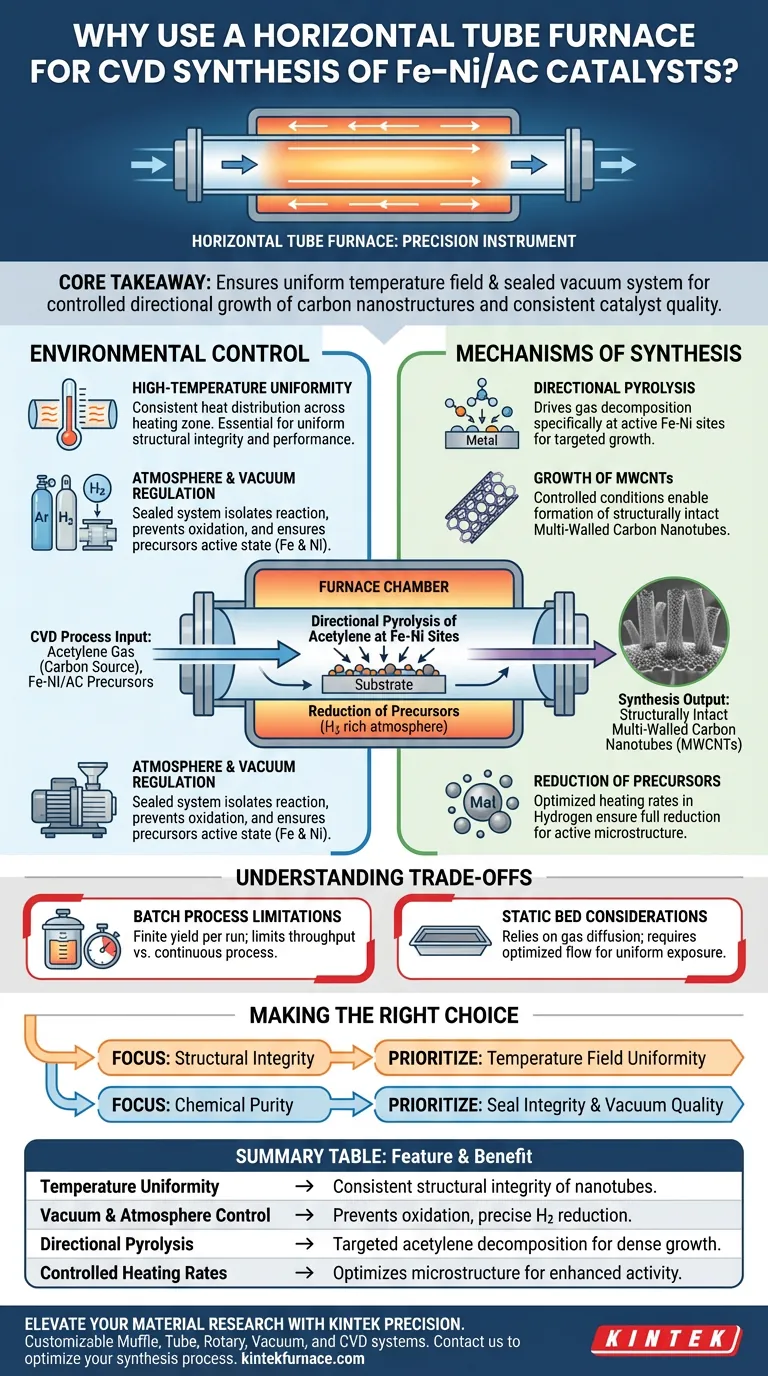 Почему для нанесения катализаторов методом CVD используется горизонтальная трубчатая печь? Достижение точного роста наноматериалов Визуальное руководство