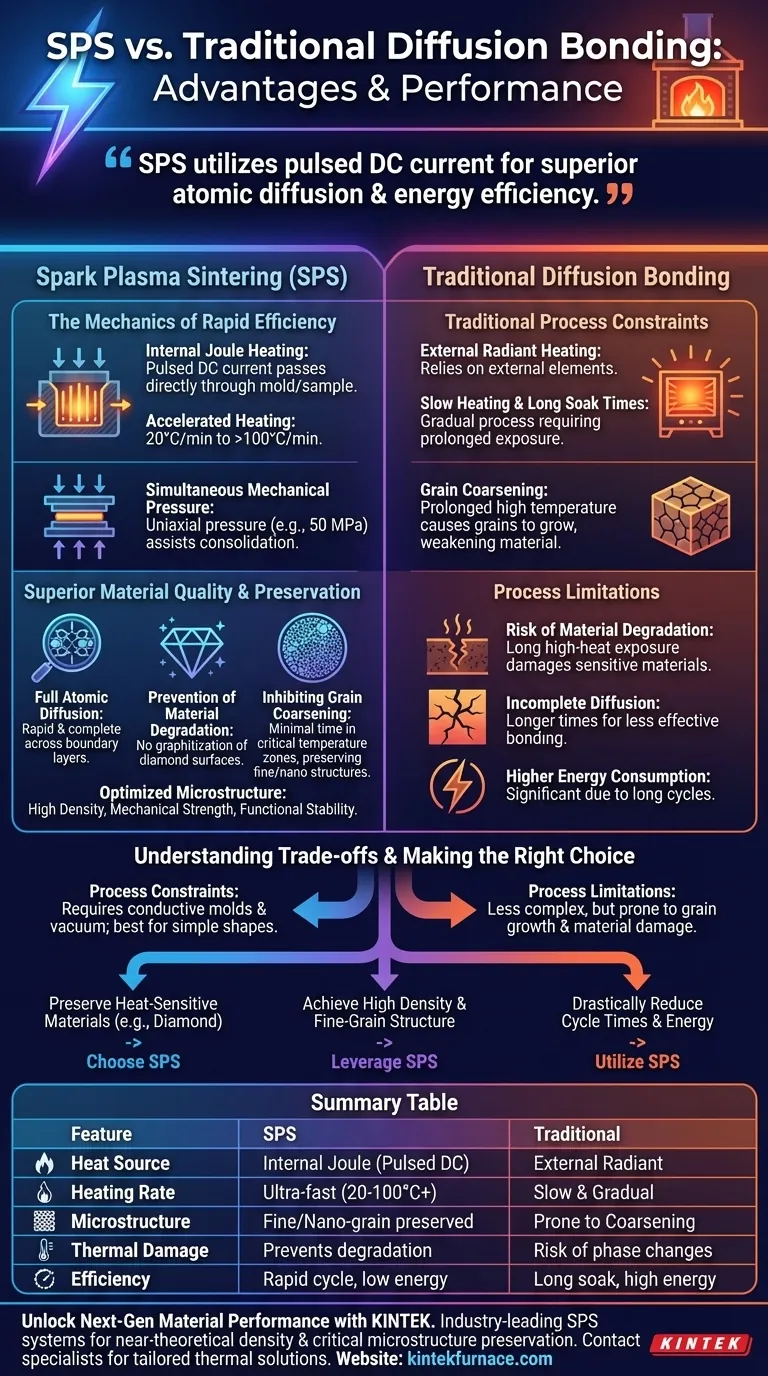 Quais são as vantagens da Sinterização por Plasma de Faísca (SPS) para a soldagem por difusão? Precisão na Difusão Atômica Guia Visual