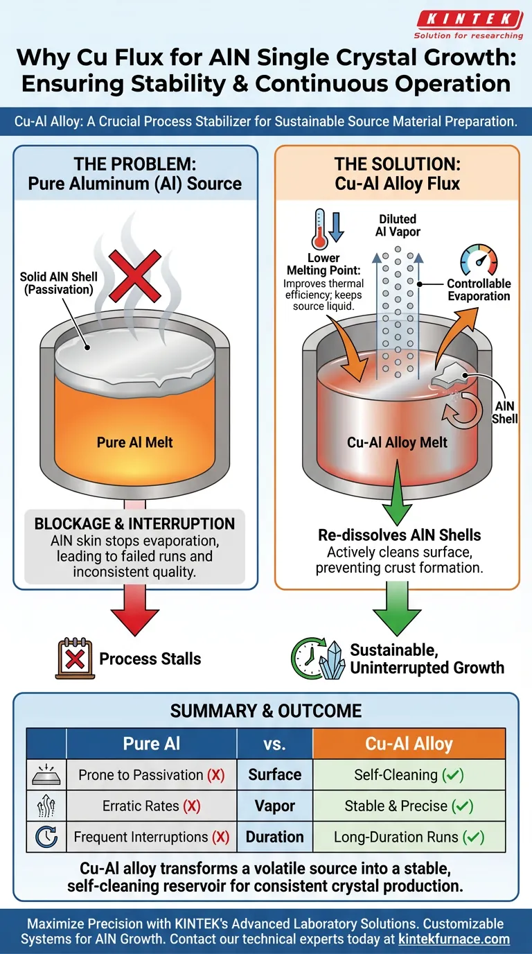 在AlN单晶生长中引入铜（Cu）作为助熔剂的原因是什么？提高源稳定性与产率 图解指南