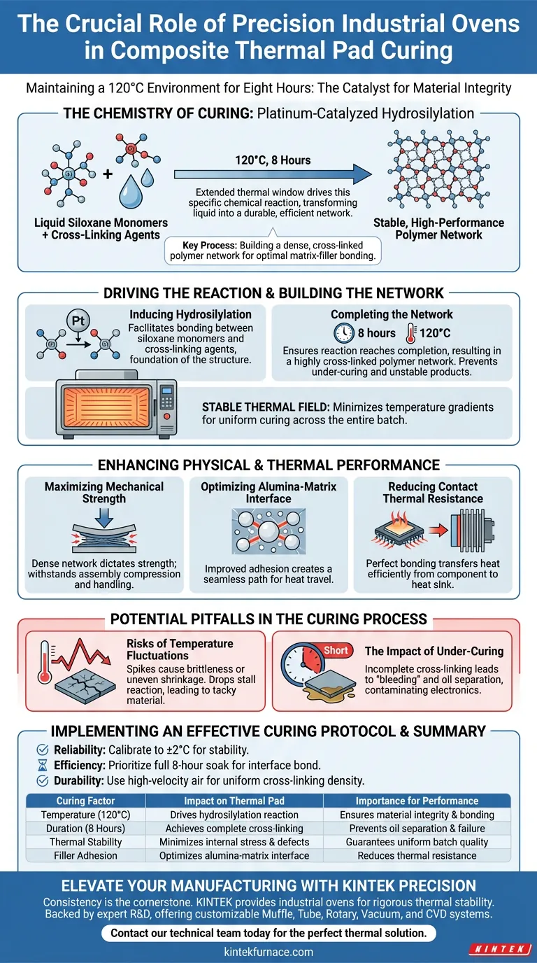 为什么需要工业恒温烘箱来固化导热垫？确保聚合物的卓越交联 图解指南