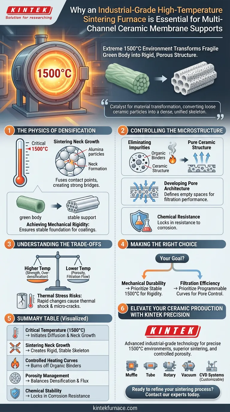 为什么多通道陶瓷支撑体制备需要工业级高温烧结炉？材料转化的关键作用 图解指南