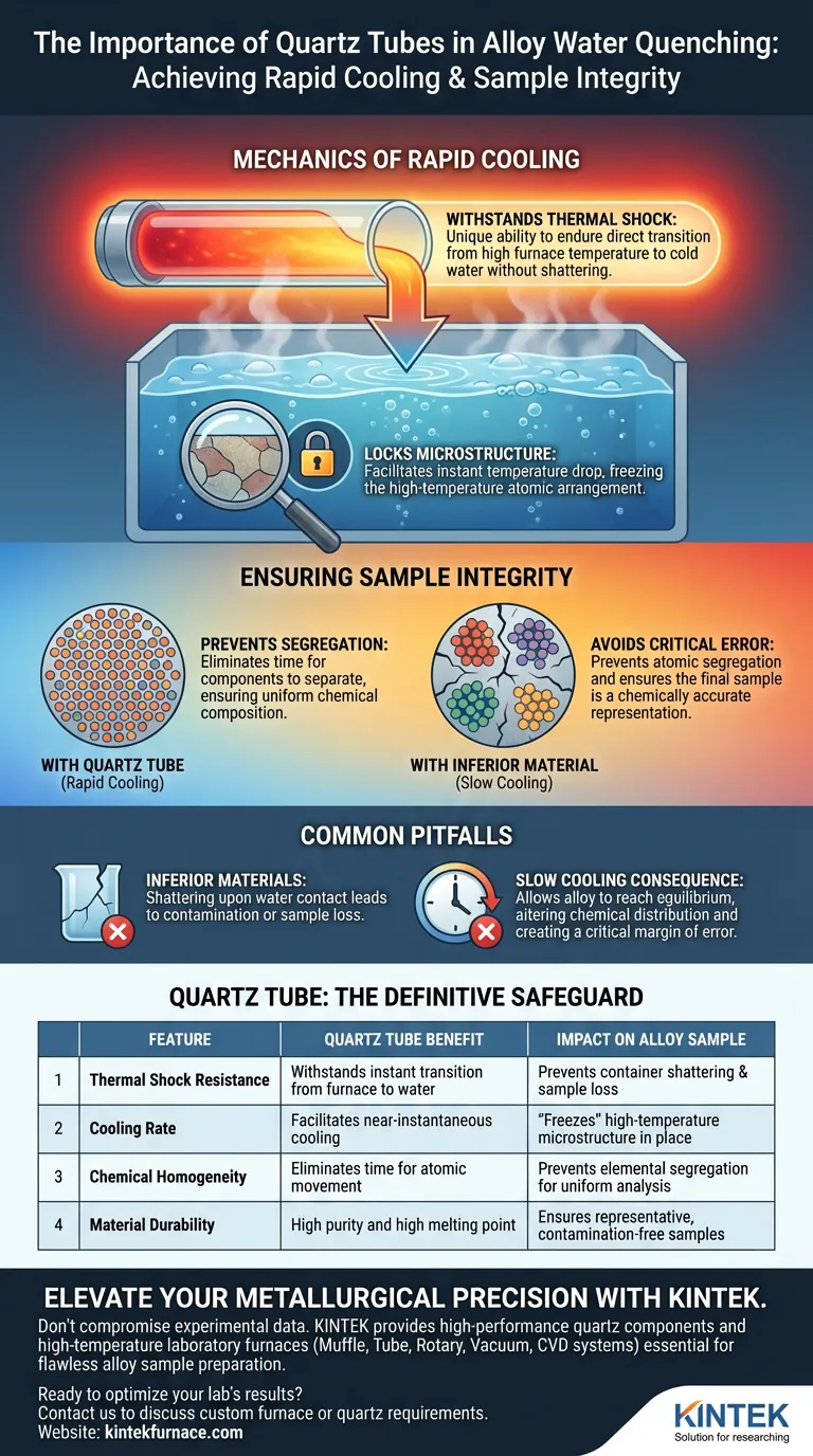 Qual è l'importanza dell'uso di un tubo di quarzo per il quenching in acqua? Garantire l'integrità della lega con resistenza allo shock termico Guida Visiva