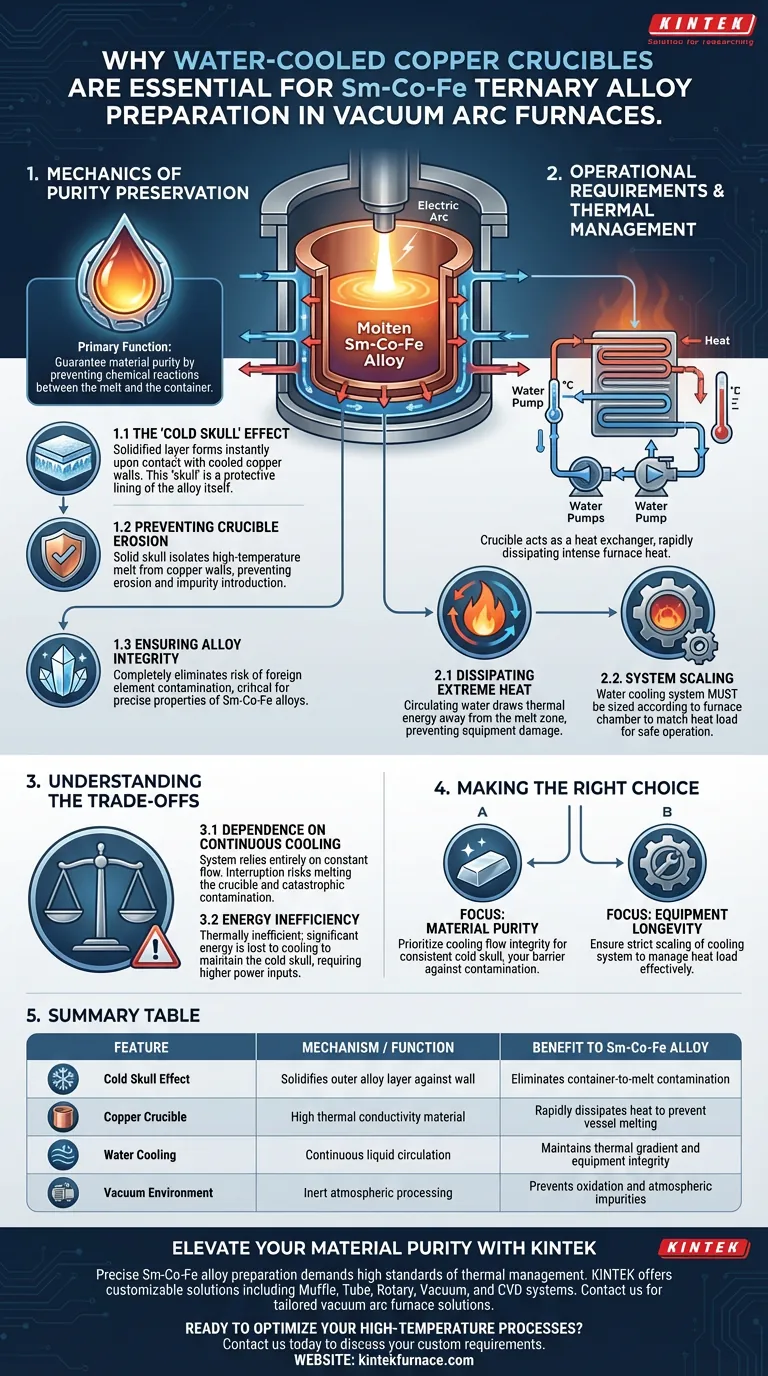 为什么使用水冷铜坩埚来制备 Sm-Co-Fe 合金？真空电弧炉中的纯度保证 图解指南