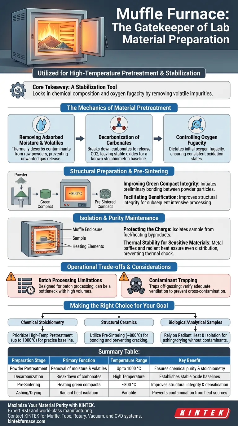 ¿Cómo se utiliza un horno mufla durante la etapa de preparación de materias primas? Optimice los resultados de su laboratorio hoy Guía Visual