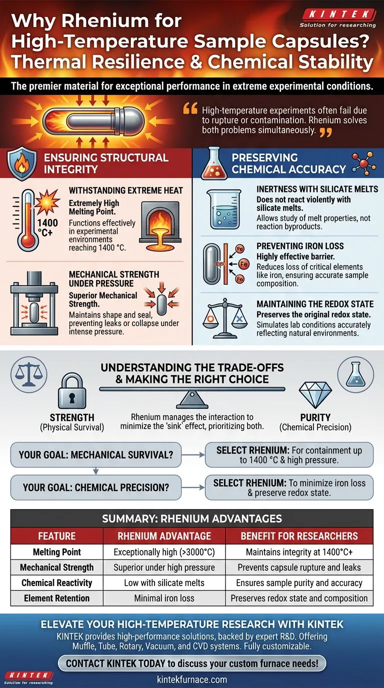 لماذا يتم اختيار الرينيوم كمادة لكبسولات العينات؟ الفوائد الرئيسية لنجاح التجارب ذات درجات الحرارة العالية دليل مرئي
