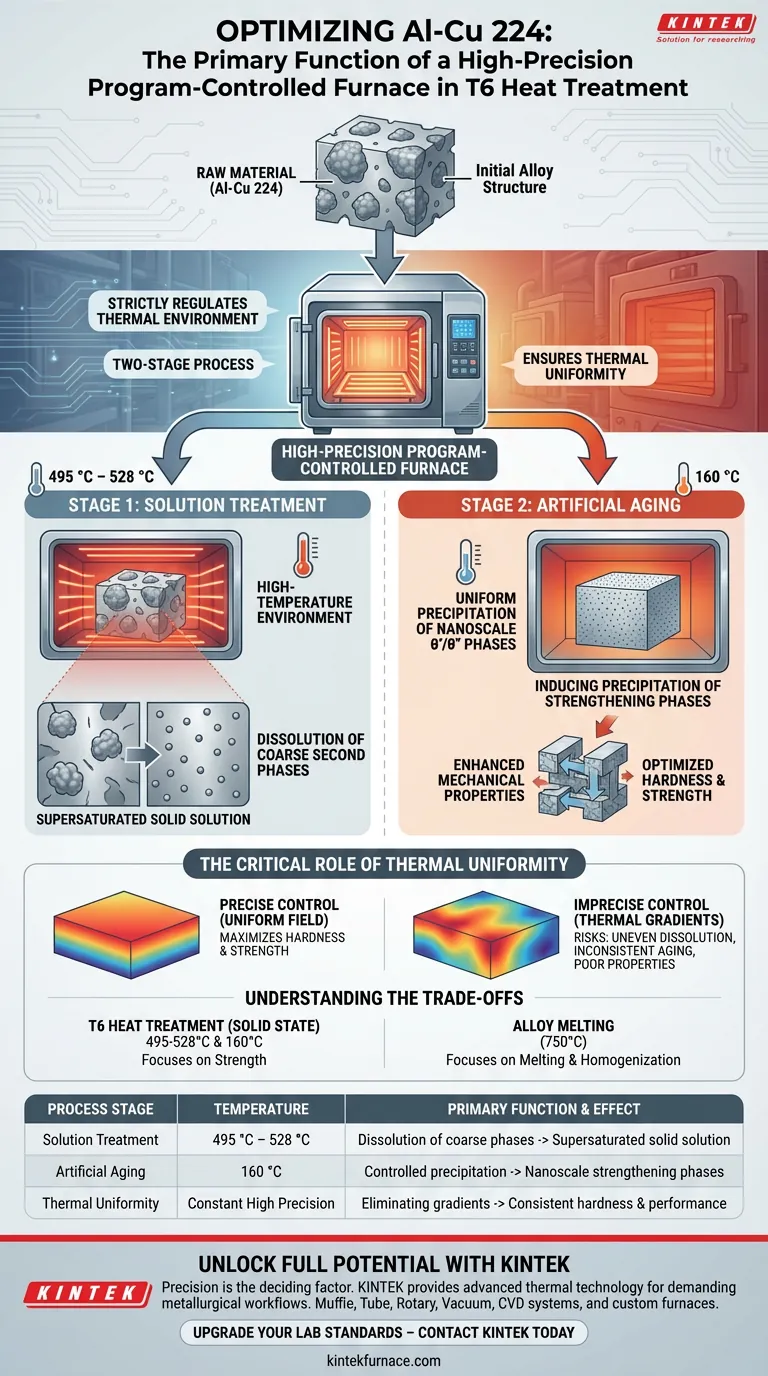 高精度程序控温炉的主要功能是什么？掌握Al-Cu 224的T6热处理 图解指南