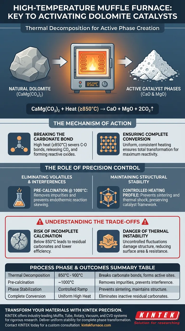 لماذا يلزم فرن التجفيف عالي الحرارة لتحويل الدولوميت إلى طور محفز نشط؟ افتح التفاعلية دليل مرئي