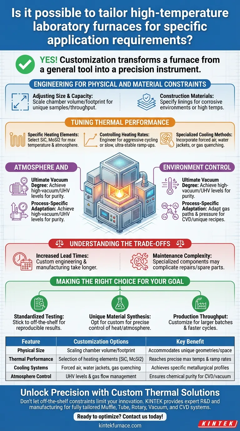¿Es posible adaptar hornos de laboratorio de alta temperatura? Ingeniería personalizada para necesidades de investigación únicas Guía Visual