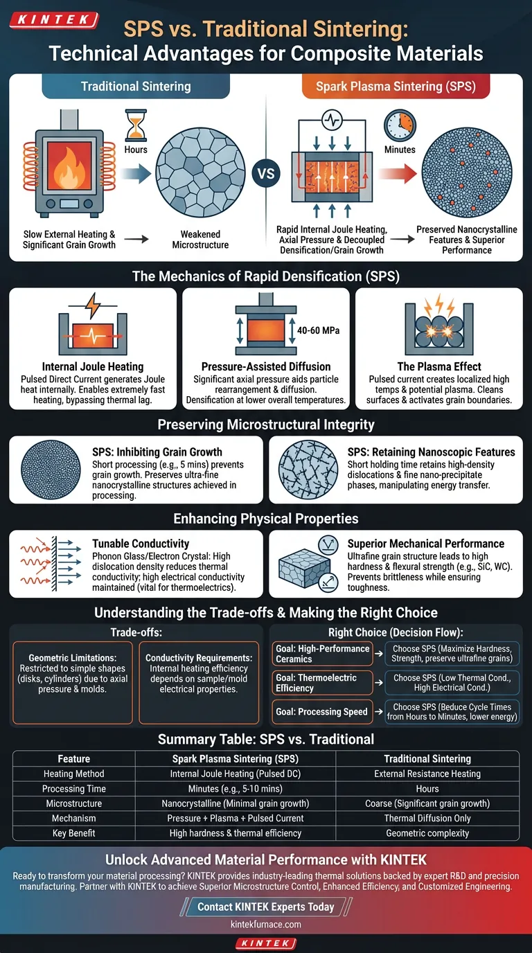 スパークプラズマ焼結（SPS）は、従来の焼結と比較してどのような技術的利点を提供しますか？急速な緻密化を実現する ビジュアルガイド
