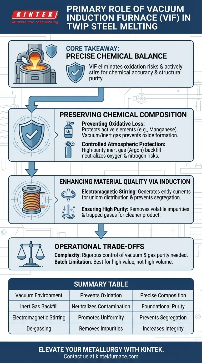 What is the primary role of a vacuum induction furnace for TWIP steel? Ensure Purity and Chemical Precision Visual Guide