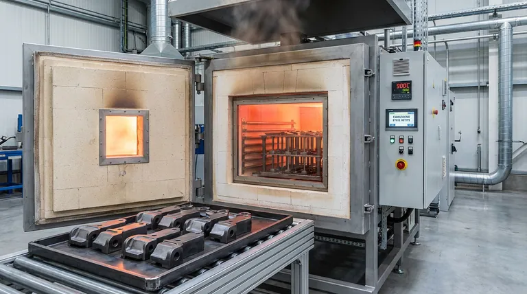 Como os fornos de câmara de aquecimento elétrico industrial garantem a garantia do processo para cementação ASTM A36?