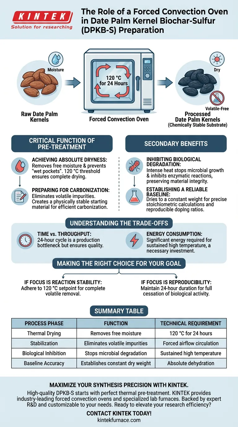 DPKB-S 준비에서 강제 대류 오븐의 역할은 무엇인가요? 바이오차 합성 및 재료 순도 최적화 시각적 가이드