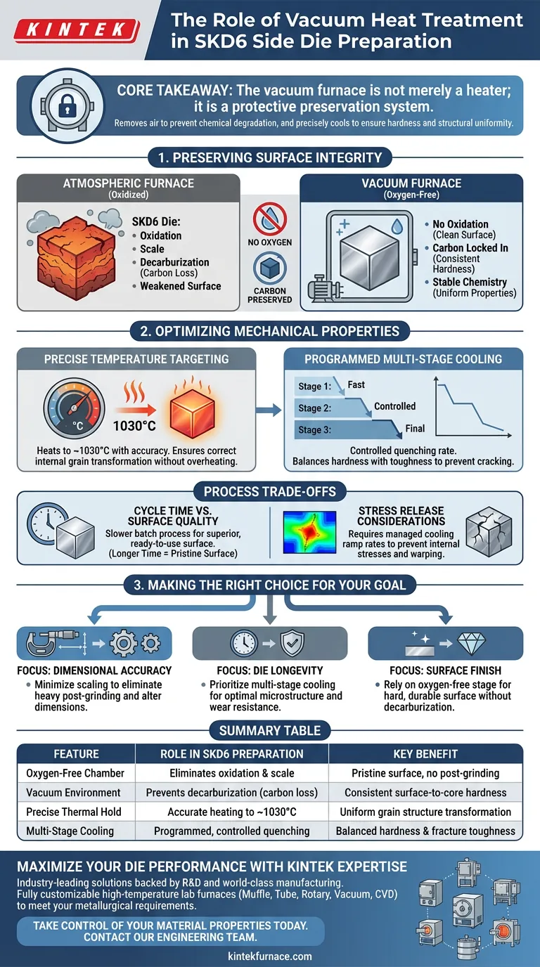 Welche Rolle spielt ein Vakuumwärmebehandlungs-Ofen bei der Vorbereitung von SKD6-Seitenschneidwerkzeugen? Erhöhung der Lebensdauer von Werkzeugstahl Visuelle Anleitung