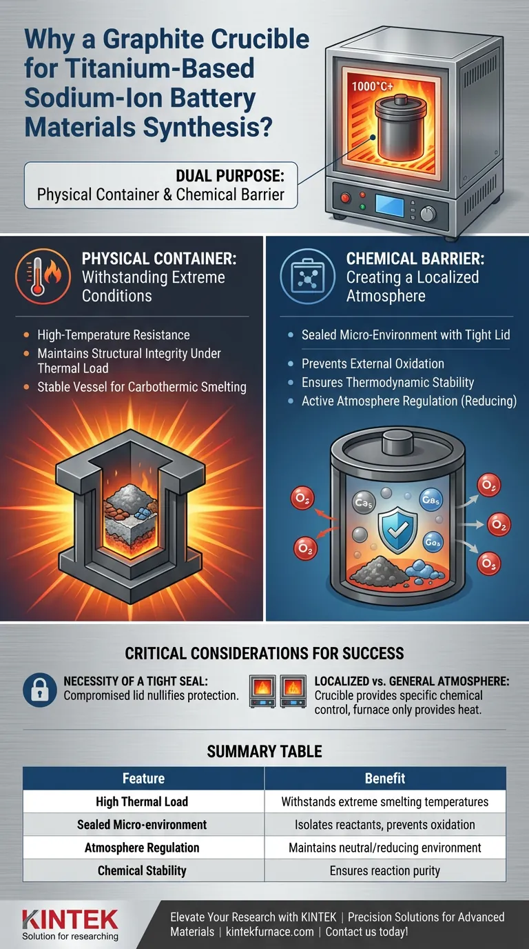 高温反応容器として黒鉛るつぼが選ばれるのはなぜですか？ナトリウムイオン電池合成の最適化 ビジュアルガイド