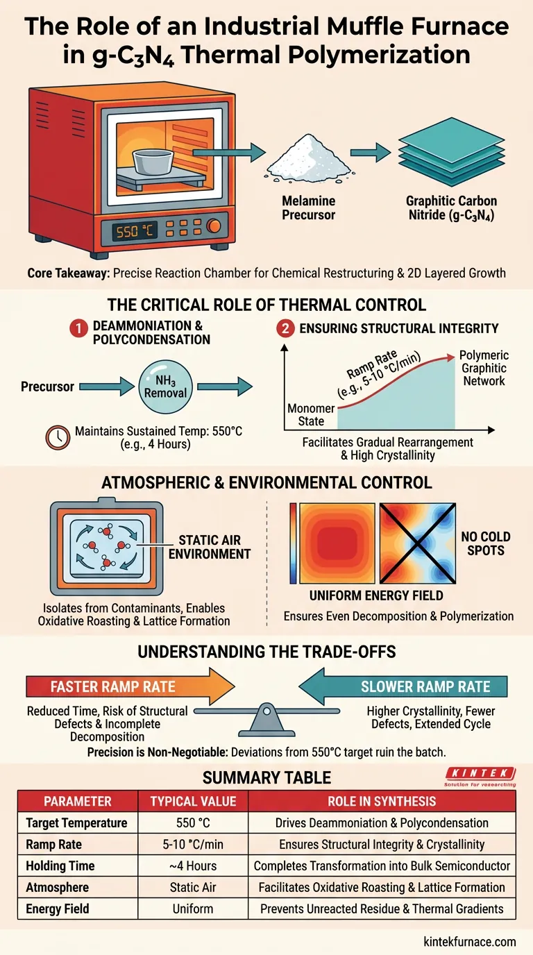 在 g-C3N4 合成中，工业马弗炉的功能是什么？优化您的热聚合 图解指南