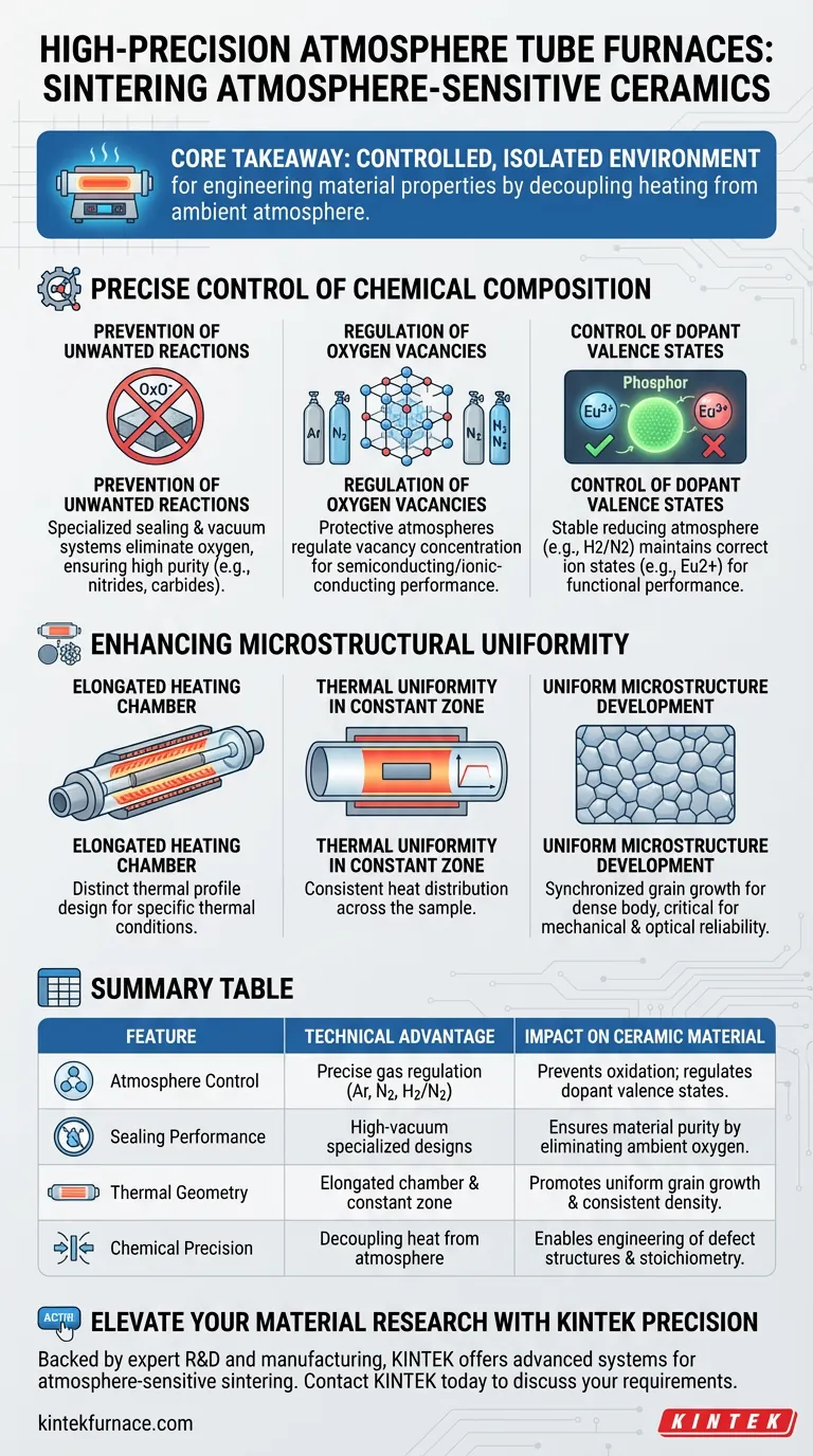 高精度雰囲気管状炉を使用する技術的な利点は何ですか？高感度セラミック焼結をマスターする ビジュアルガイド