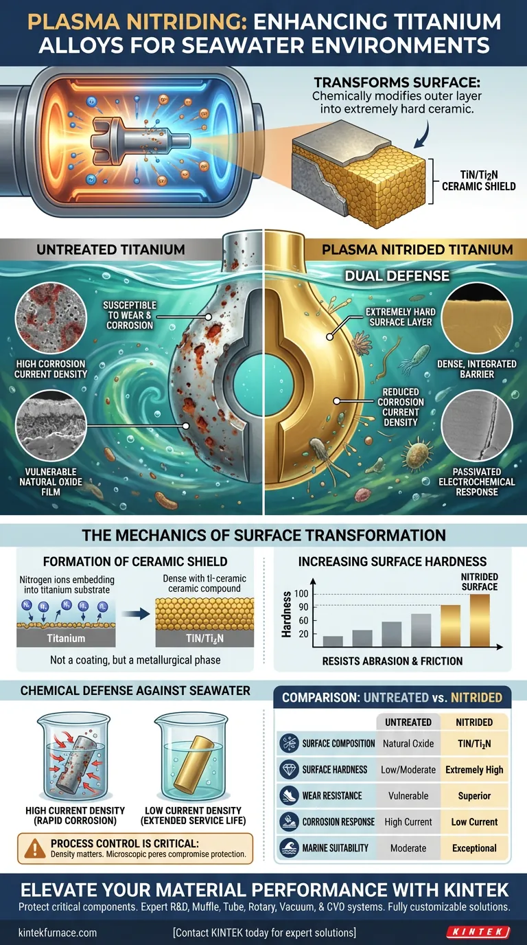 Come le attrezzature per la nitrurazione al plasma migliorano le prestazioni delle leghe di titanio in acqua di mare? Aumenta la durabilità marina Guida Visiva