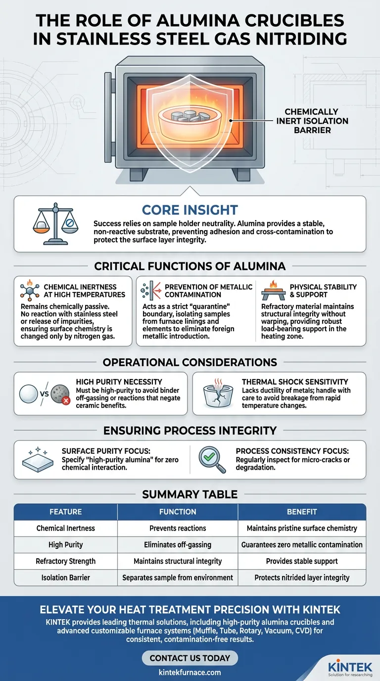 在不锈钢的气体氮化过程中，氧化铝坩埚起什么作用？确保表面纯度 图解指南