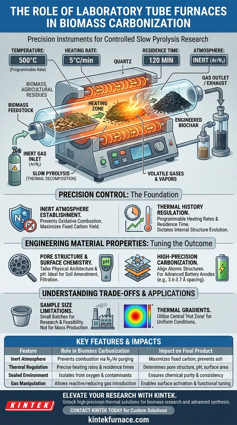在生物质碳化过程中，实验室管式炉的主要用途是什么？Precision Biochar Engineering 图解指南