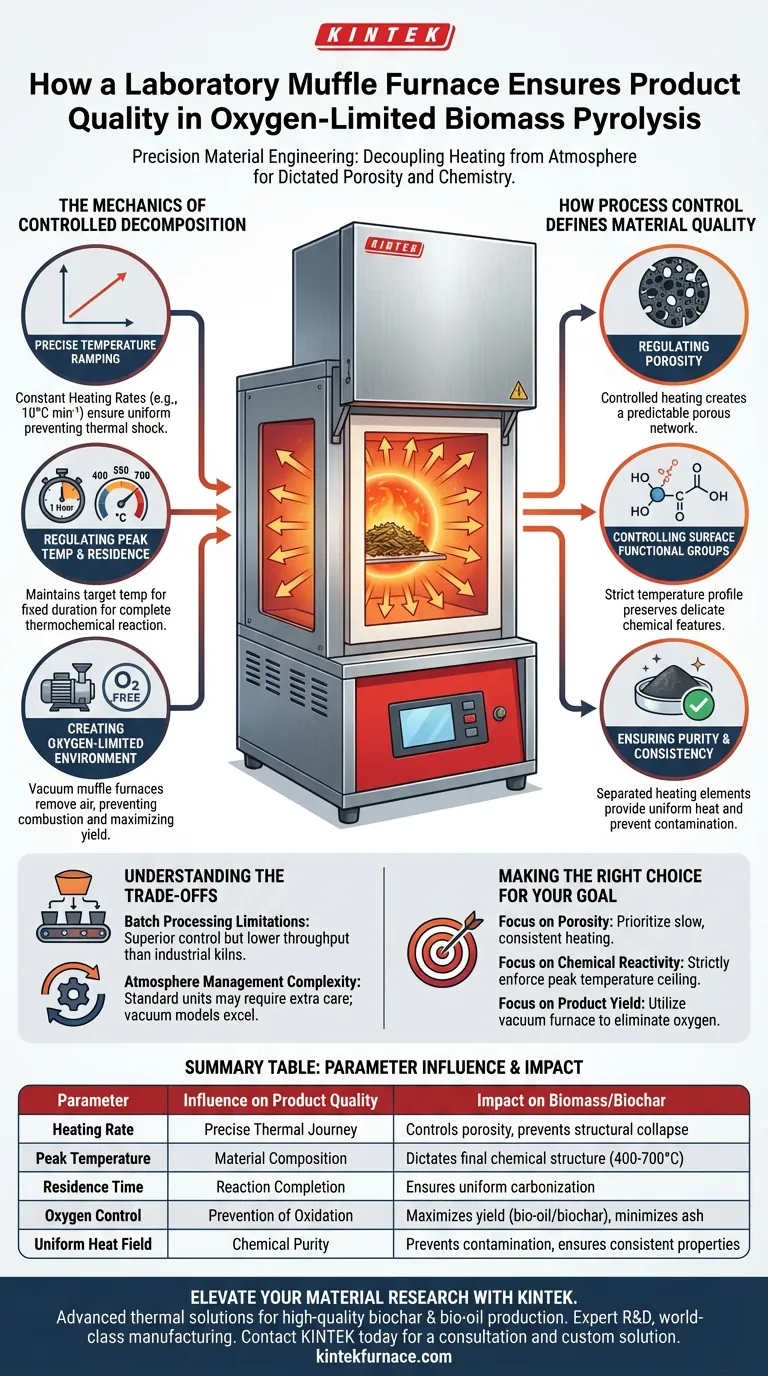 Как лабораторная муфельная печь обеспечивает качество продукции? Точность при пиролизе биомассы в условиях ограниченного содержания кислорода Визуальное руководство