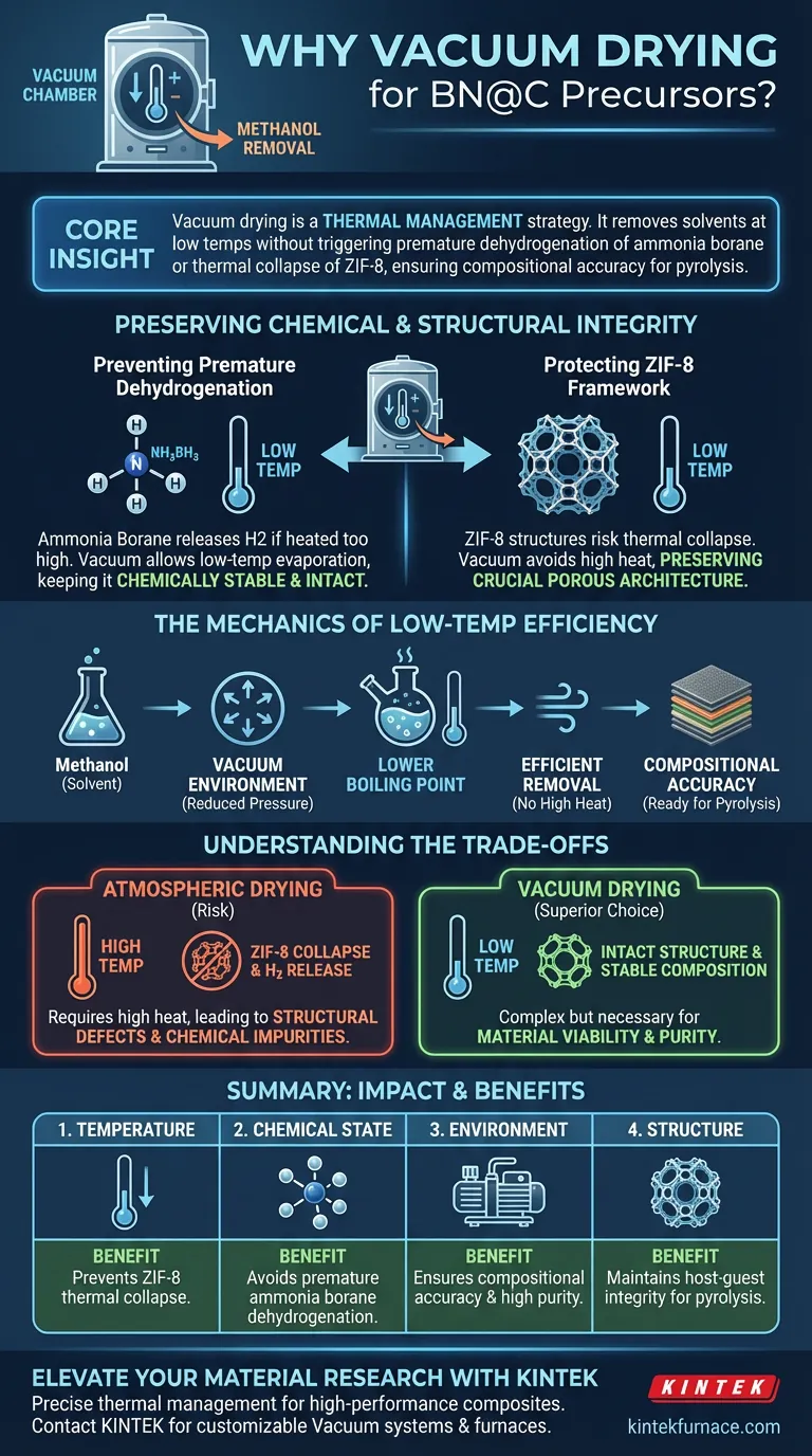 Por que um sistema de secagem a vácuo é utilizado para tratar pós precursores? Otimizar a Preparação de Compósitos BN@C Guia Visual