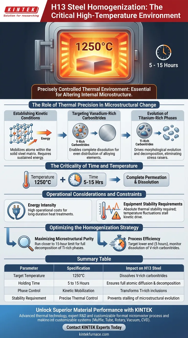 Welche kritische Umgebung bietet ein Hochtemperatur-Warmhalteofen für H13-Stahl? Beherrschung der mikrostrukturellen Homogenisierung Visuelle Anleitung