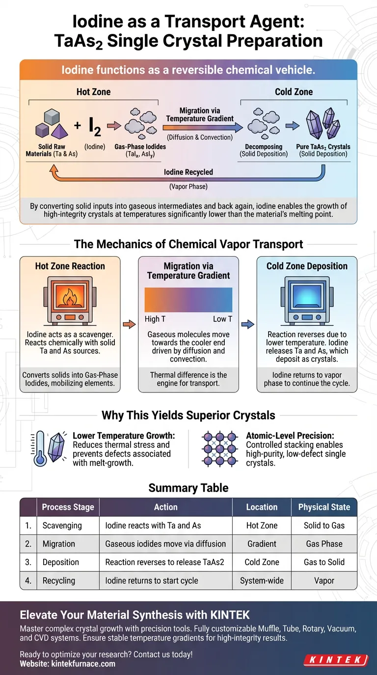 Wie funktioniert Iod als Transportmittel bei der Herstellung von TaAs2-Einkristallen? Experten-Einblicke in die chemische Gasphasenabscheidung Visuelle Anleitung