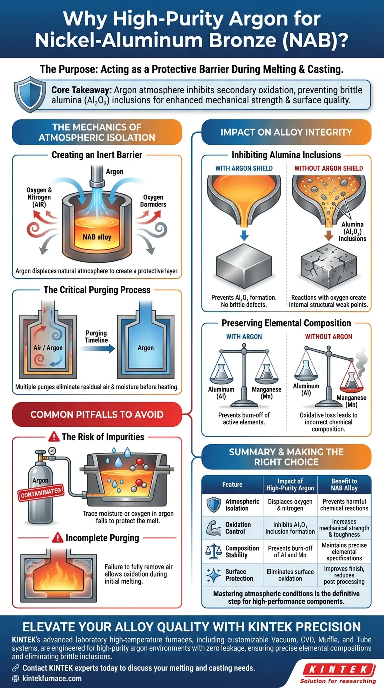 Quel est le but de l'utilisation de gaz d'argon de haute pureté pour les alliages NAB ? Assurer l'intégrité supérieure du bronze nickel-aluminium Guide Visuel