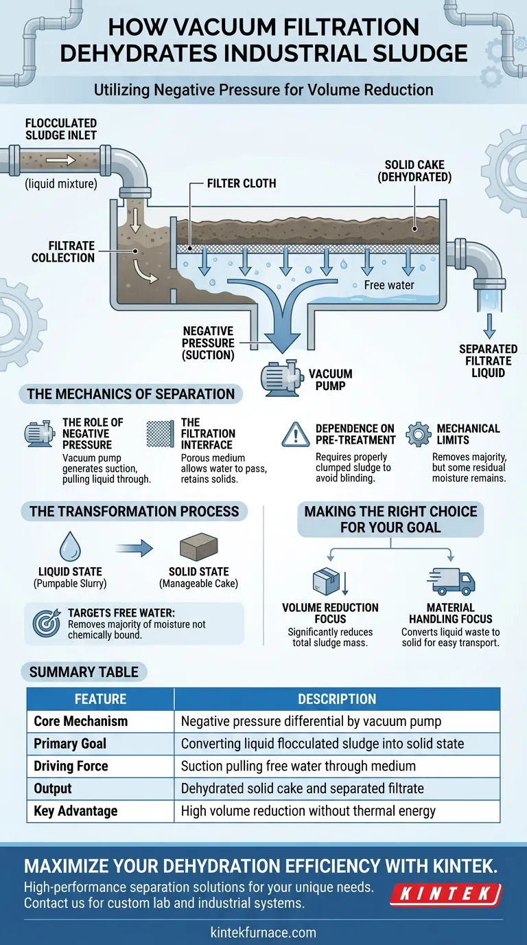 Wie funktionieren Vakuumfiltrationssysteme bei der industriellen Schlammentwässerung? Erzielen Sie eine effiziente Flüssig-Fest-Trennung Visuelle Anleitung