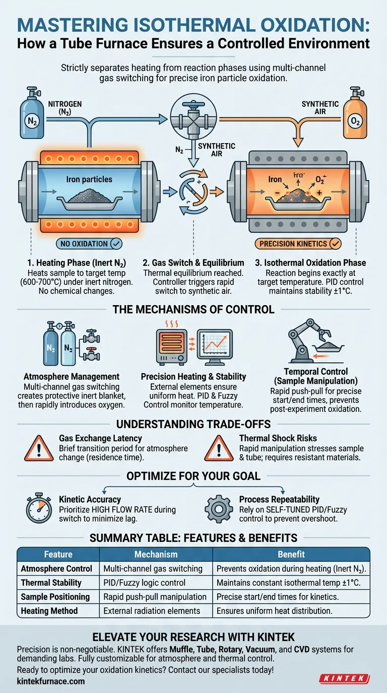 튜브 퍼니스는 제어된 반응 환경을 어떻게 보장합니까? 정밀한 등온 산화 결과 달성 시각적 가이드