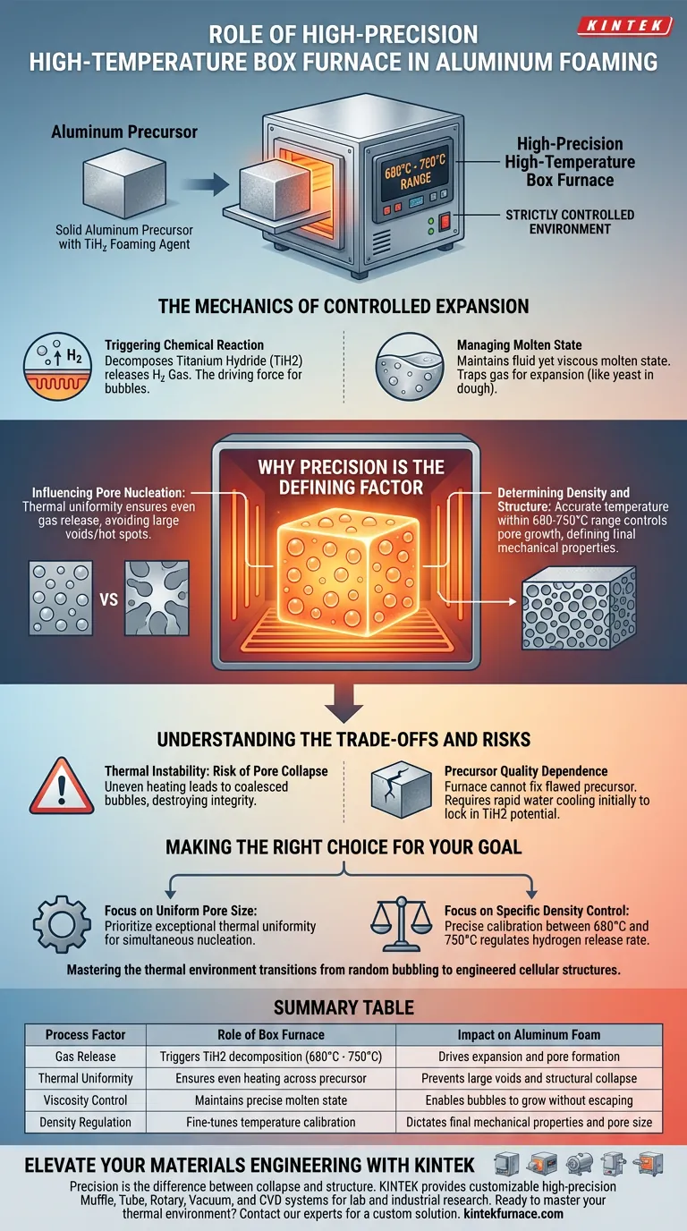 高精度高温箱式炉在铝的可控发泡中扮演什么角色？关键见解 图解指南