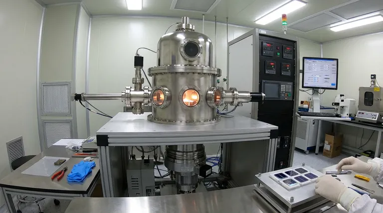 ¿Por qué un sistema de evaporación al vacío de laboratorio es esencial para la preparación de electrodos en células solares de alto rendimiento?