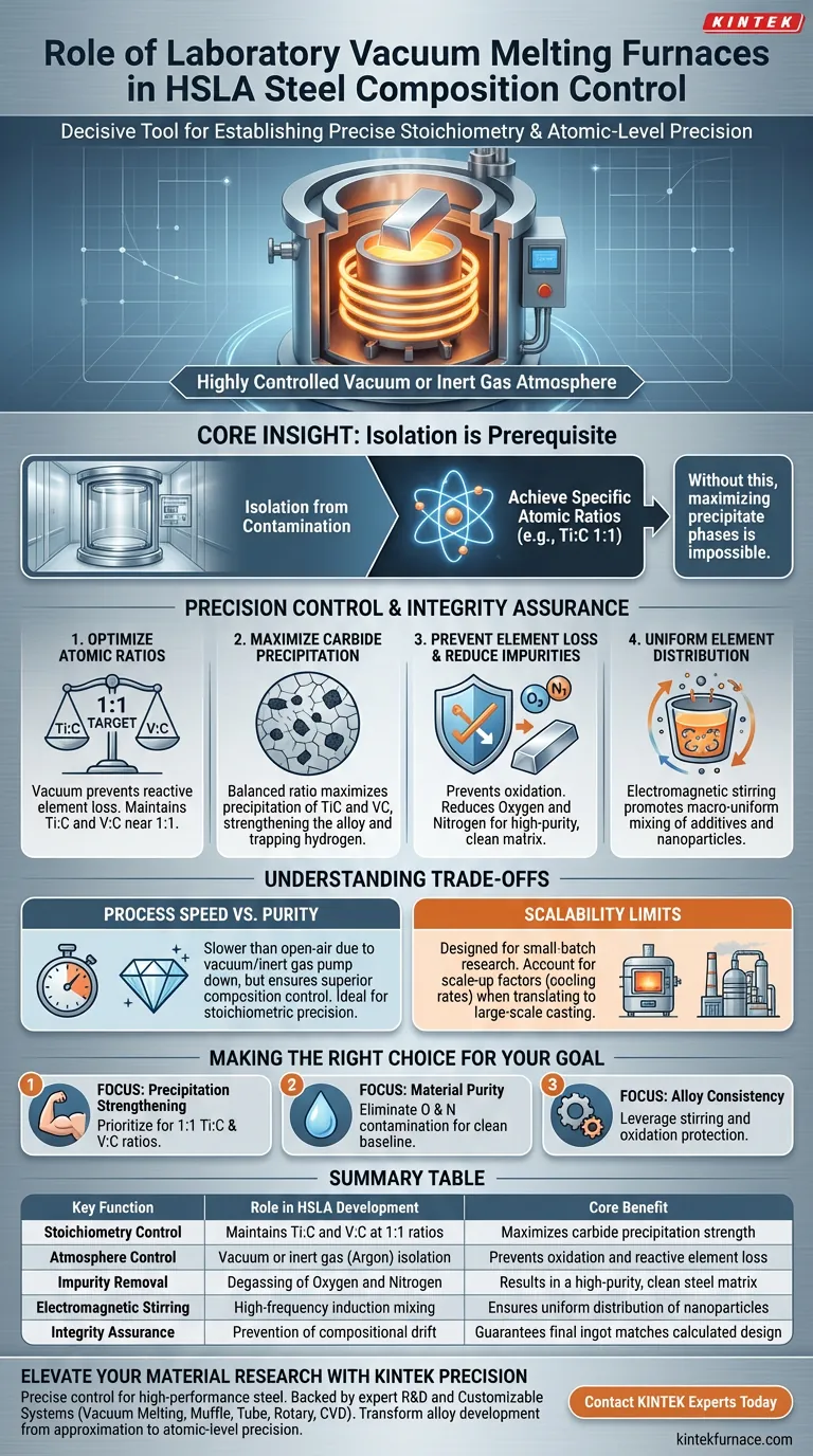 实验室真空熔炼炉在 HSLA 钢中扮演什么角色？实现原子级合金设计的精度 图解指南