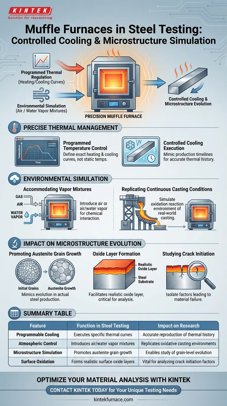 강철 시험에서 머플로의 핵심 기능은 무엇인가요? 냉각 및 미세 구조 진화 시뮬레이션 시각적 가이드