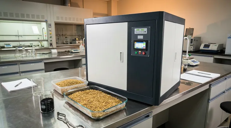 Rice huskの炭化における真空乾燥炉の機能は何ですか?化学的安定性と材料の完全性を確保する