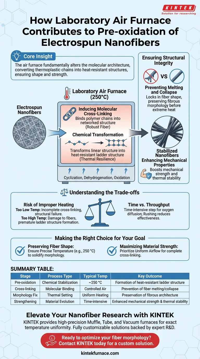 実験室用空気炉は、エレクトロスピニングされたナノファイバーの前酸化段階にどのように貢献しますか？専門家ガイド ビジュアルガイド