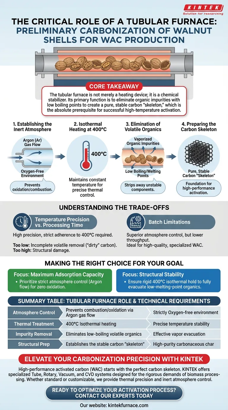 管式炉在核桃壳炭化中扮演什么角色？掌握稳定碳骨架的艺术 图解指南