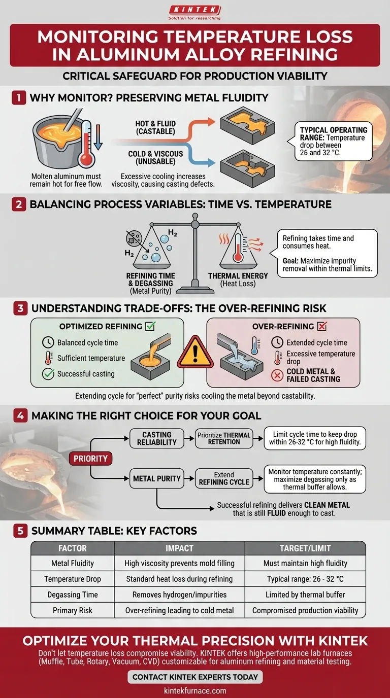 알루미늄 합금 정련 주기 동안 온도 손실을 모니터링해야 하는 이유는 무엇인가요? 주조 성공을 위한 필수 팁 시각적 가이드