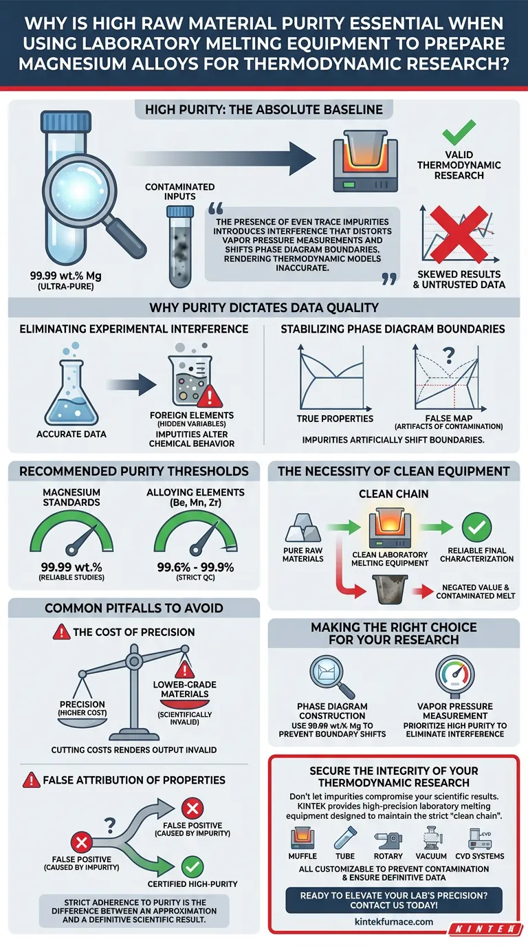 为什么高纯度原材料对镁合金研究至关重要？确保精确的热力学数据质量 图解指南