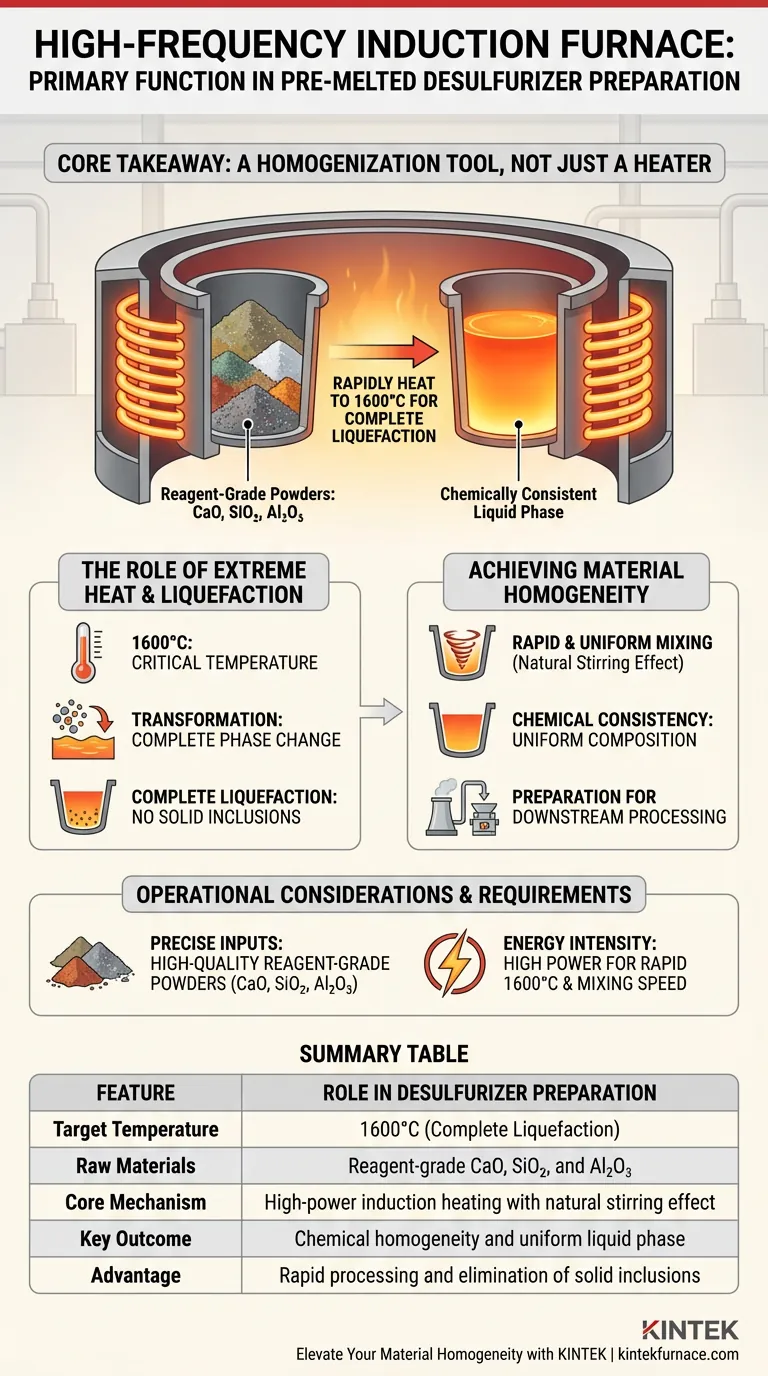 ما هي الوظيفة الأساسية لفرن الحث عالي التردد في تحضير مزيلات الكبريت المصهورة مسبقًا؟ دليل مرئي