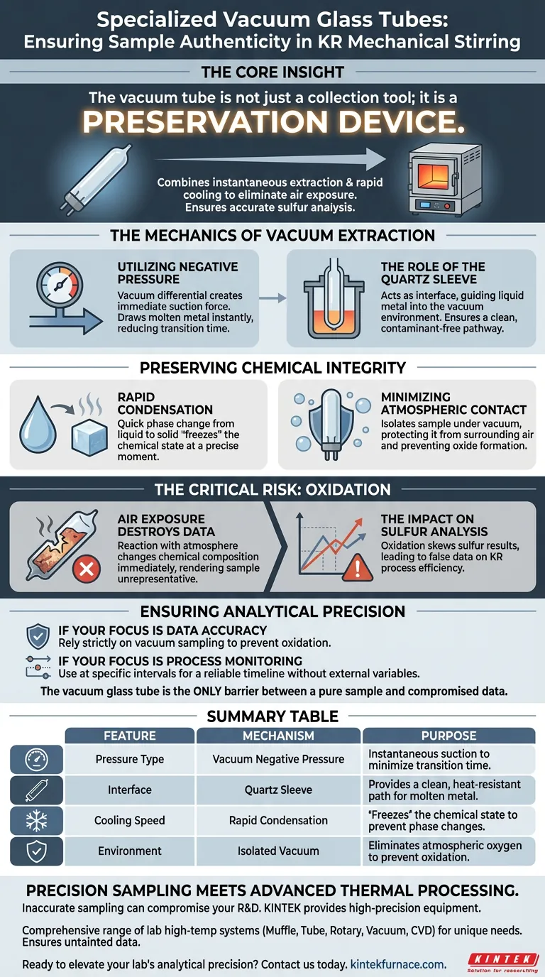 Qual é o propósito de usar tubos de vidro a vácuo especializados para amostragem? Garanta a Integridade Química da Agitação KR Guia Visual