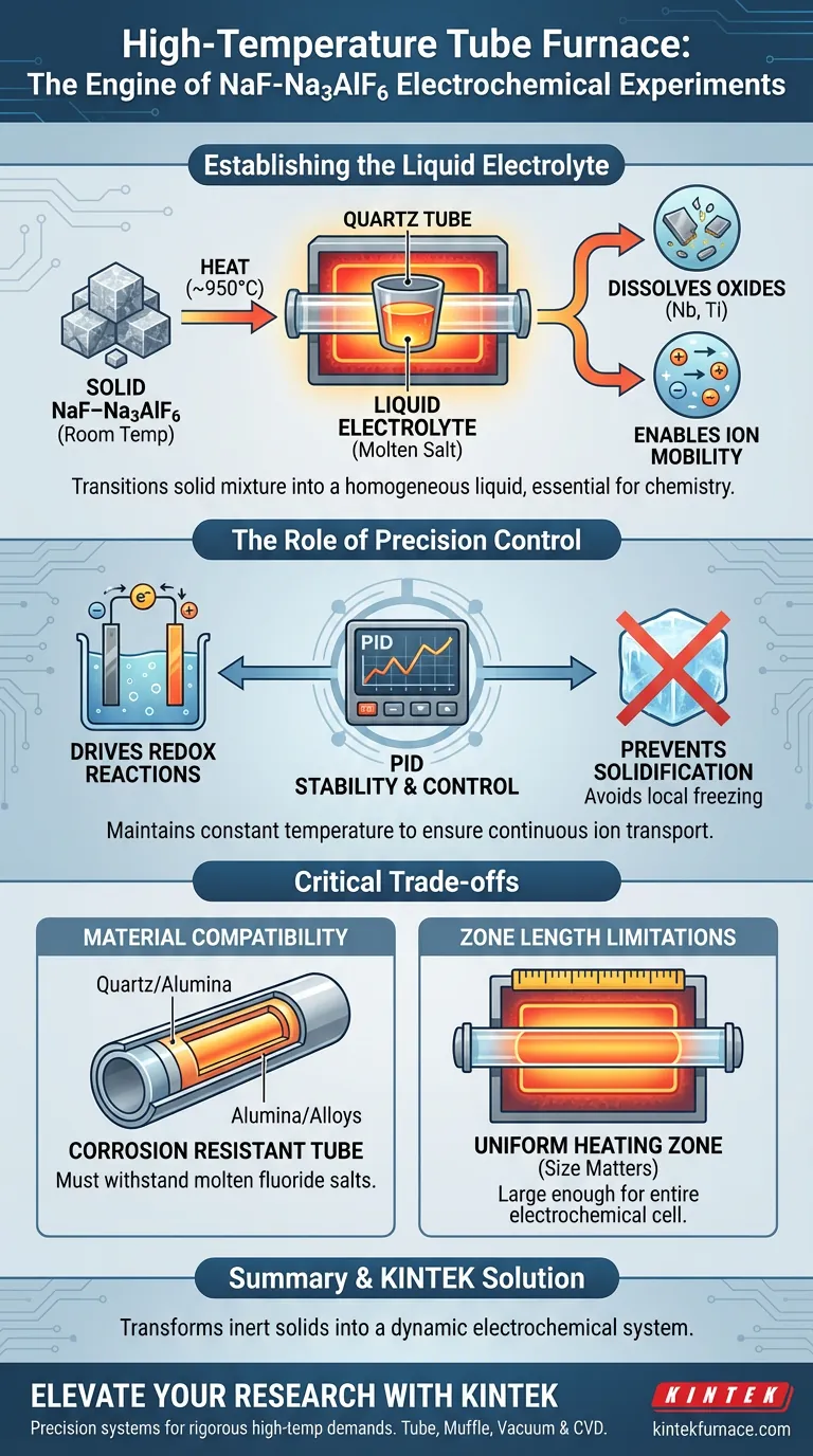 在NaF–Na3AlF6熔盐实验中，高温管式炉的主要功能是什么？了解更多！ 图解指南