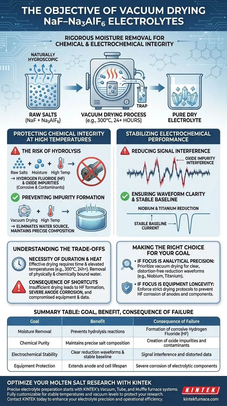 NaF–Na3AlF6 电解质真空干燥的目的是什么？确保高纯度熔盐性能 图解指南