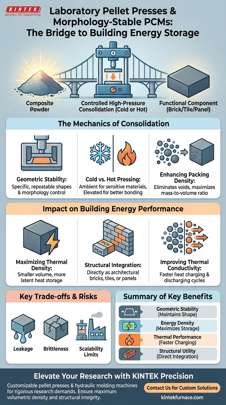 PCM準備における実験室用ペレットプレス（laboratory pellet press）の機能は何ですか？建材のエネルギー貯蔵材の最適化 ビジュアルガイド