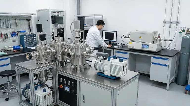 Qual o papel do PVD de vácuo ultra-alto na síntese por irradiação pulsada? Construir precursores puros para calcogenetos metálicos