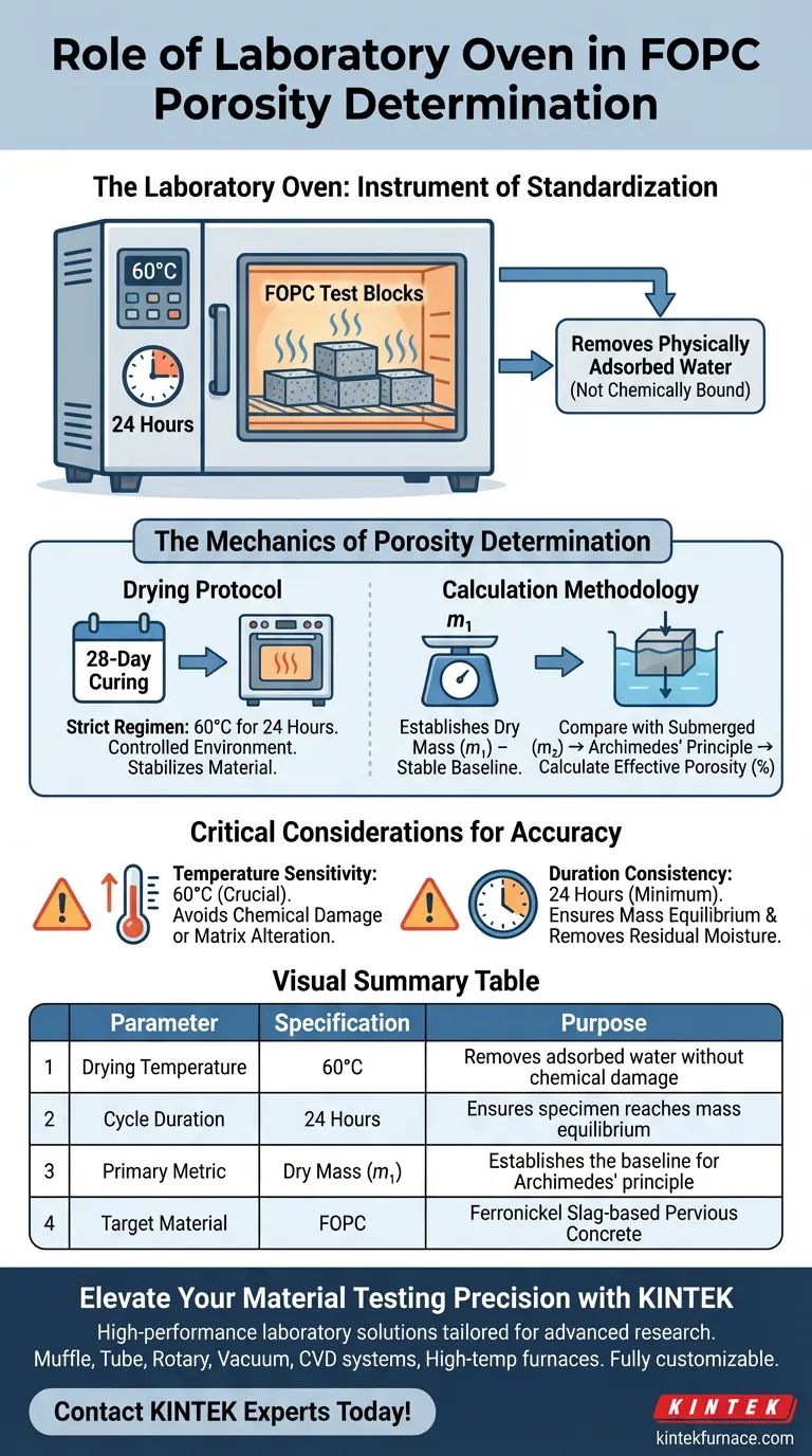 实验室烘箱在测定 FOPC 孔隙率方面起什么作用？确保材料密度的精确性 图解指南