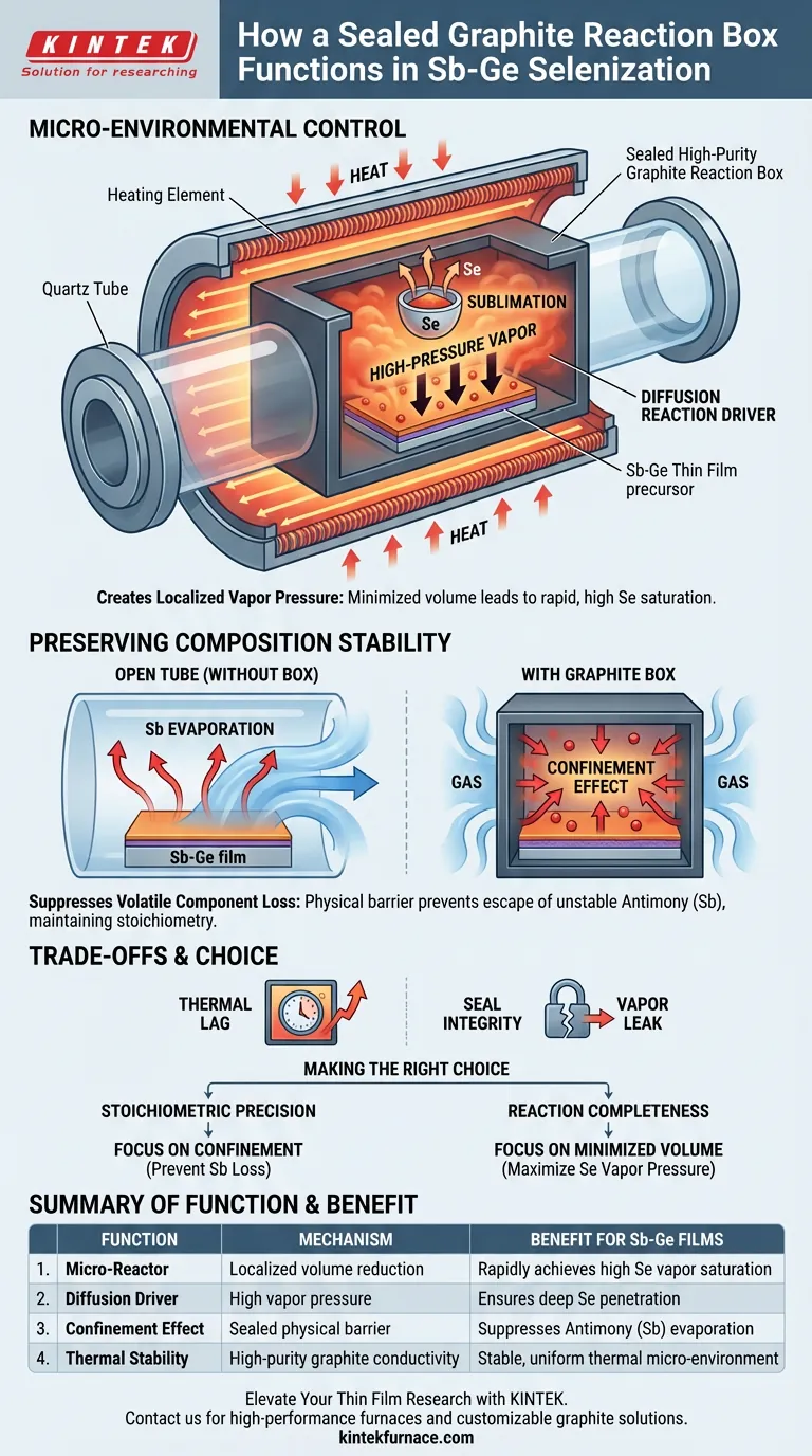 密閉された高純度グラファイト反応ボックスはどのように機能しますか？ Sb-Ge薄膜セレン化の最適化 ビジュアルガイド